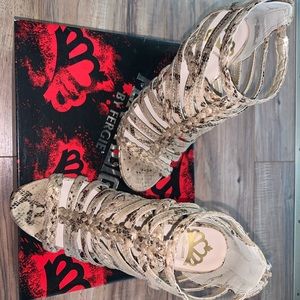 Fergalicious Gold Patterned Heels